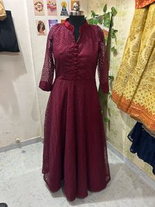 *Final Offer* Elegant Maroon Lace Maxi Dress