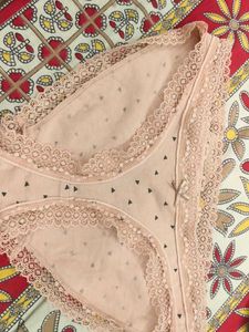 Peach Lace Trim Briefs