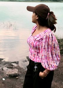 Tie-dye Puff Sleeve Crop Top