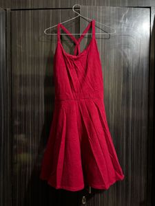 Women's Red Flared Dress