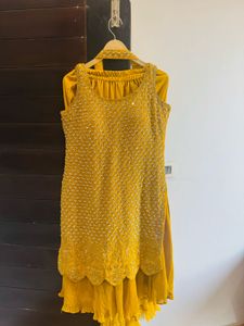 Mustard Embellished Kurta Set