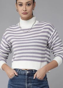 Striped Turtleneck Sweater