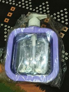 Purple Soap Dispenser with Holder