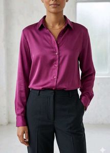 Satin Button-Up Shirt