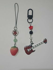 Cute Guitar & Strawberry charm