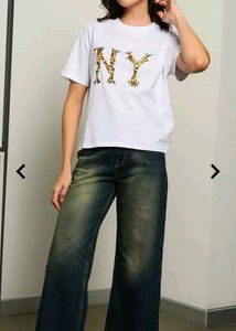 Shein NY Leopard Print Tee