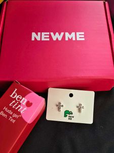 Silver Rhinestone Cross Stud Earrings