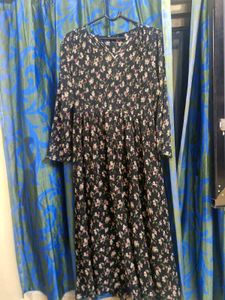 FIG Black Floral Maxi Dress