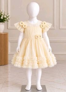 Beautiful Yellow Ruffled Party Dress