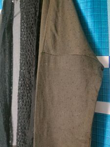 Green Shrug With Black Net Lace