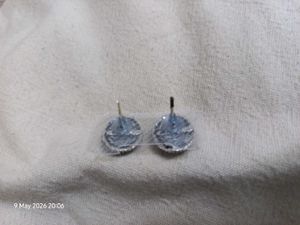Sparkling Blue Oval Earrings