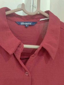 Stylish Maroon Shirt Dress with Belt
