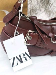 Zara Burgundy Shoulder Bag