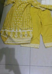 Yellow Kurta Set with plaazo