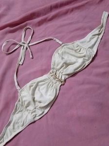 Strapless Bikini Top with Gold Detail
