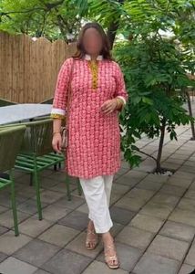 Stylish Red printed kurti for daily wear