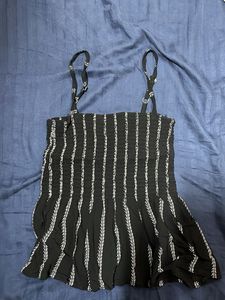 Striped Black Crop Top