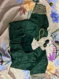 Elegant Embroidered Green Fabric