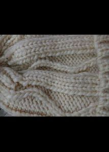 Cozy Cream Knit Beanie with Pom-Pom cap