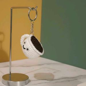 Cute Crochet Coffee Cup Keychain