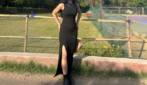 Sleek Black Maxi Dress with Slits