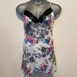 Floral Lace Trim Nightgown