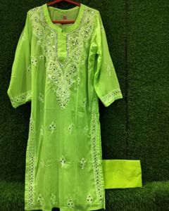 Beautiful Green Chikankari Kurta