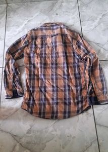 Men's Brown Plaid Long Sleeve Shirt