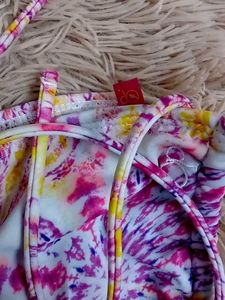 Vibrant Tie-Dye Triangle Bikini Top