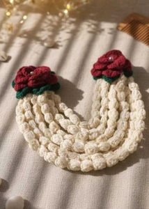 Handmade Crochet Rose Necklace
