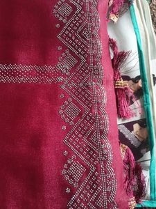 Embellished Maroon Saree