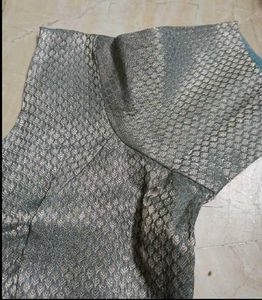 Silver Brocade Blouse