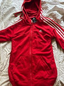 Adidas Red Zip-Up Hoodie