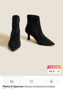 Brand New M&S Sparkling Black Ankle Boots