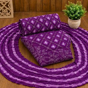 Elegant Purple Bandhani Kurta matiriyal 👗