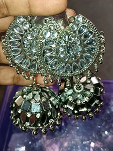 Mirror Work Jhumka Earrings &amp;Stude
