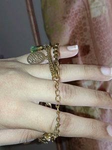 Chunky Gold Chain Bracelet with Charms
