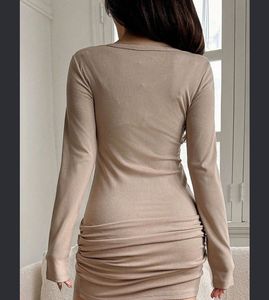 Ruched Long Sleeve Mini Dress