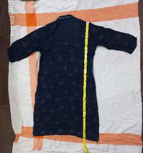 Navy Blue Printed Kurta
