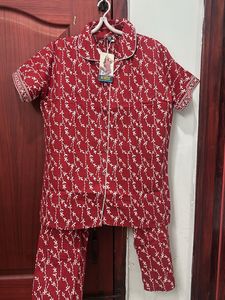 With Tag Red floral Printed co-ord Set