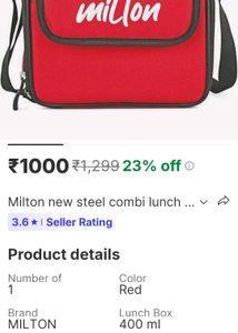 Red Milton Lunch Bag