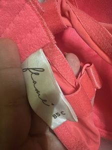 Coral Lace Trim Bra