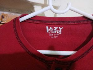 Red Bear Paw Button-Up Top