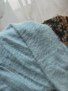 Baby Blue Fuzzy Knit Cardigan