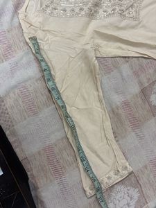Beige Sequined Kurta