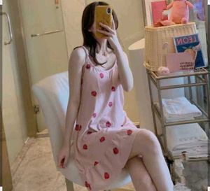 Cute Pink Strawberry Print Nightgown