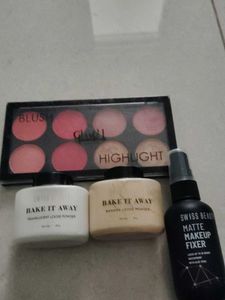 Makeup Kit: Blush, Powder &amp; Fixer