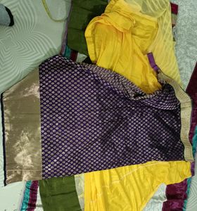 Semi stitched Lehenga Blouse Piece And Dupatta