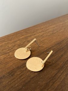 Gold Round Drop Earrings