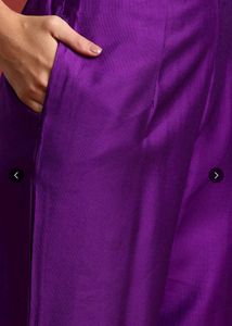 Elegant Embroidered Purple Kurta Set